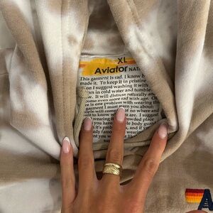 Aviator Nation Tan and White Hoodie